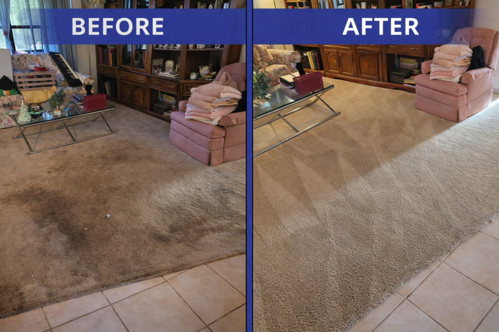 Carpet cleaning transformation comparison (1)